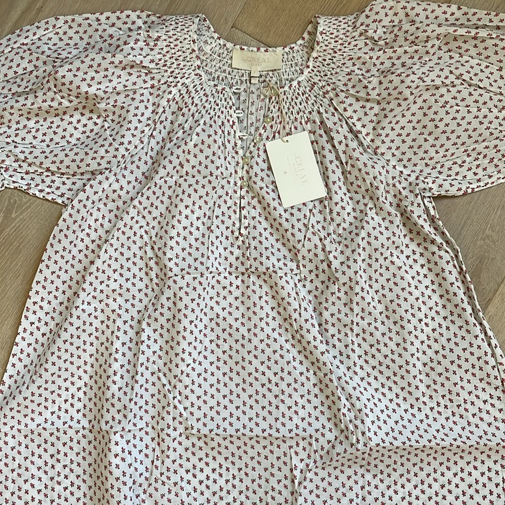 NWT The Great. The Smocked Sleep Gown in Calico Rose. Size 0. - Picture 6 of 9
